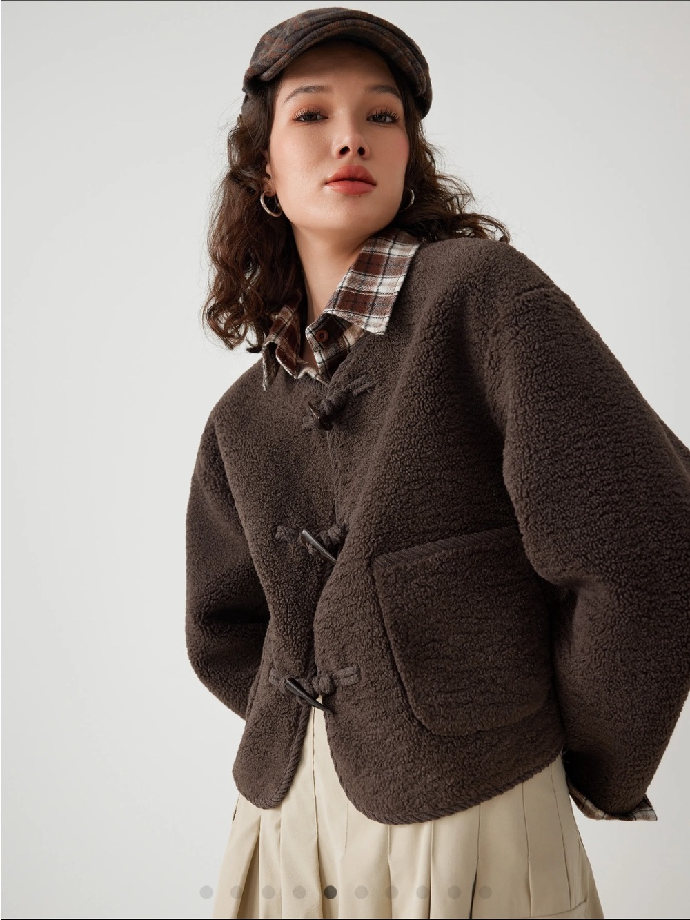 Cider Brown Fleece Duffle Jacket